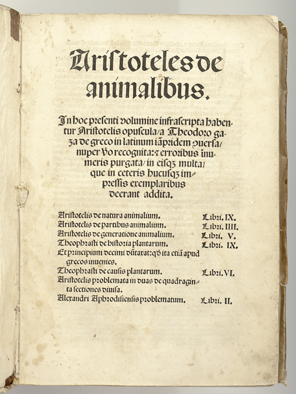 Aristoteles de Animalibus.