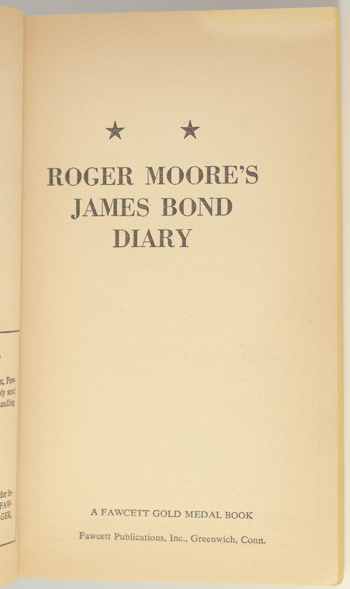 Roger Moore's James Bond Diary.