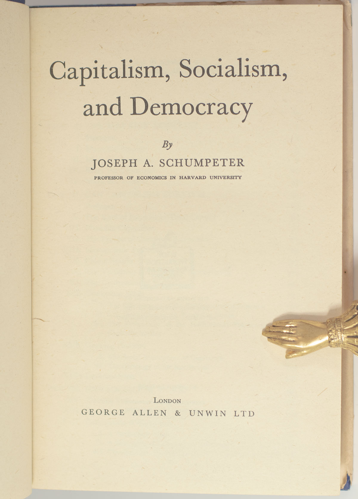 Capitalism, Socialism and Democracy.