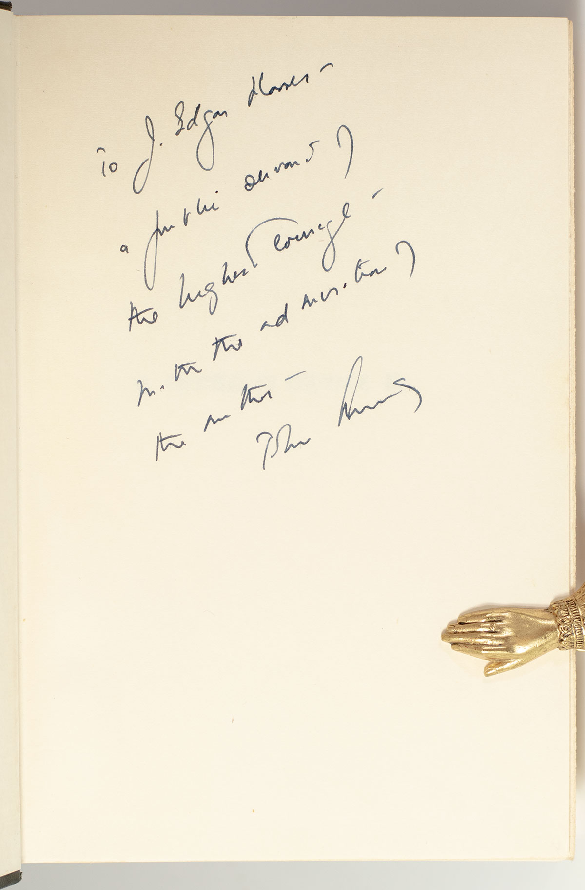 Exceptional Inscription from John F Kennedy to J Edgar Hoover