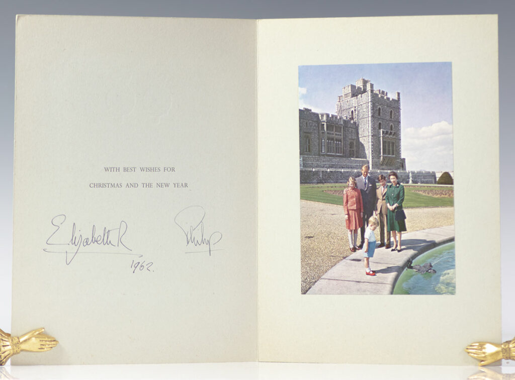 Queen Elizabeth II and Prince Philip Signed Royal Christmas Card.