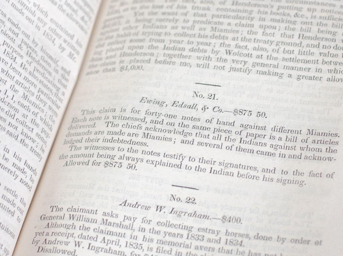 Report From The Secretary of War, Transmitting, In Compliance with a Resolution of the Senate, the Report of the Commissioner to Investigate Claims Against the Miami Indians, with a Statement of Expense of Said Commission, &c. March 2, 1839.