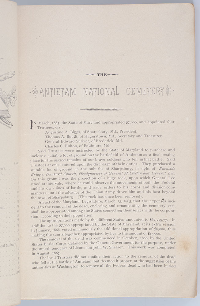 History of the Antietam National Cemetery and A Descriptive List of All the Union Soldiers Buried Therein: Together with the Ceremonies of Ancient, Free and Accepted Masons in Laying the Corner-Stone of the Soldier Monument, September 17th, 1867.