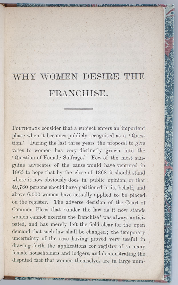 Why Women Desire The Franchise.