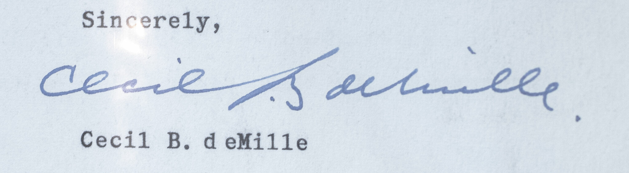 Cecil DeMille Signed Letter Archive.