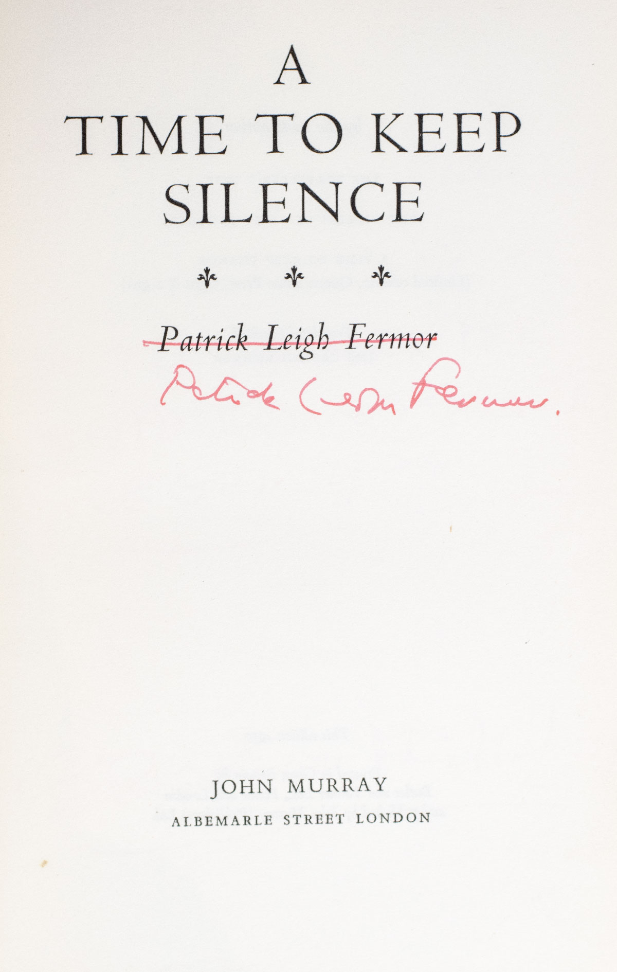 A Time To Keep Silence.