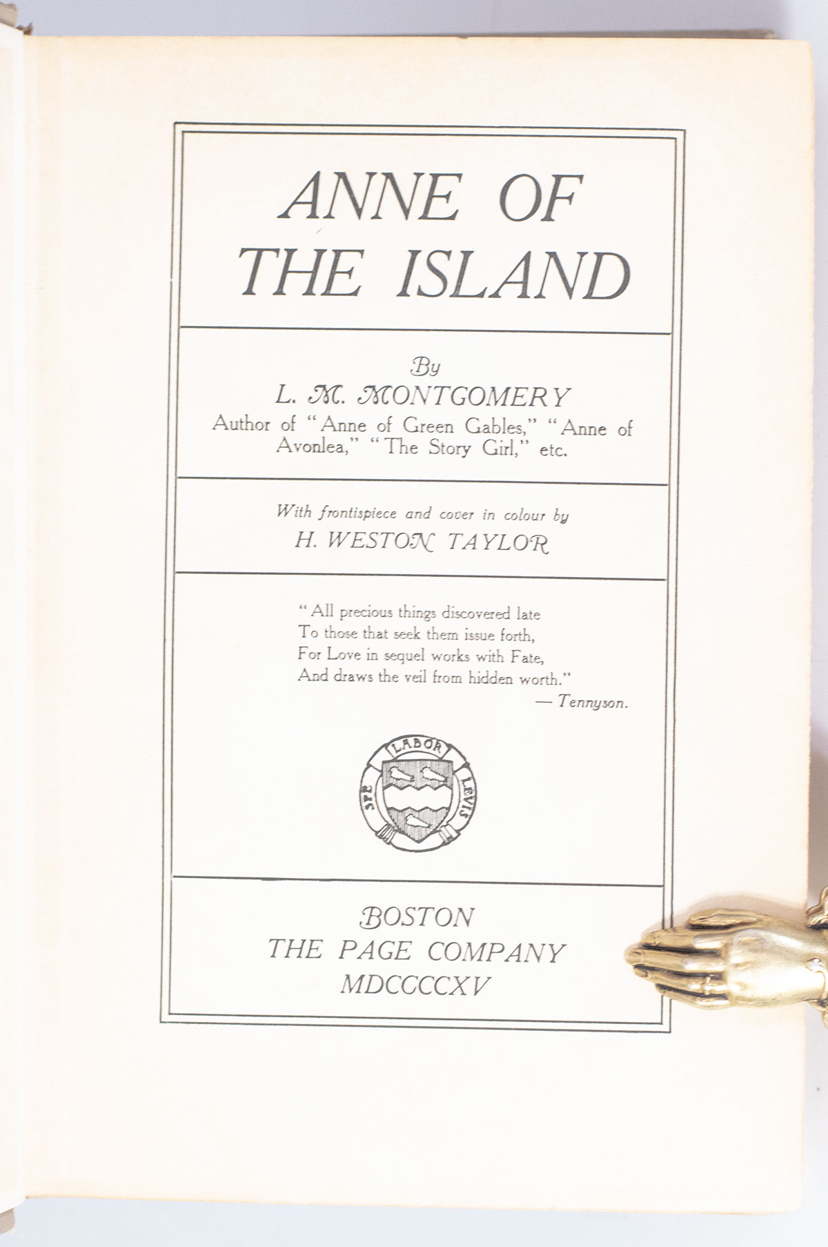 Anne of the Island.