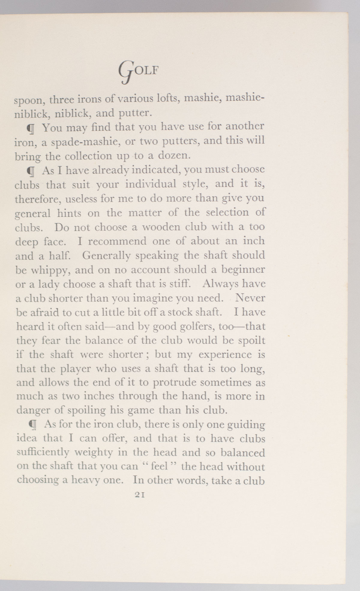 Golf: Being a Short Treatise for the Use of Young People Who Aspire to Proficiency in the Royal and Ancient Game.