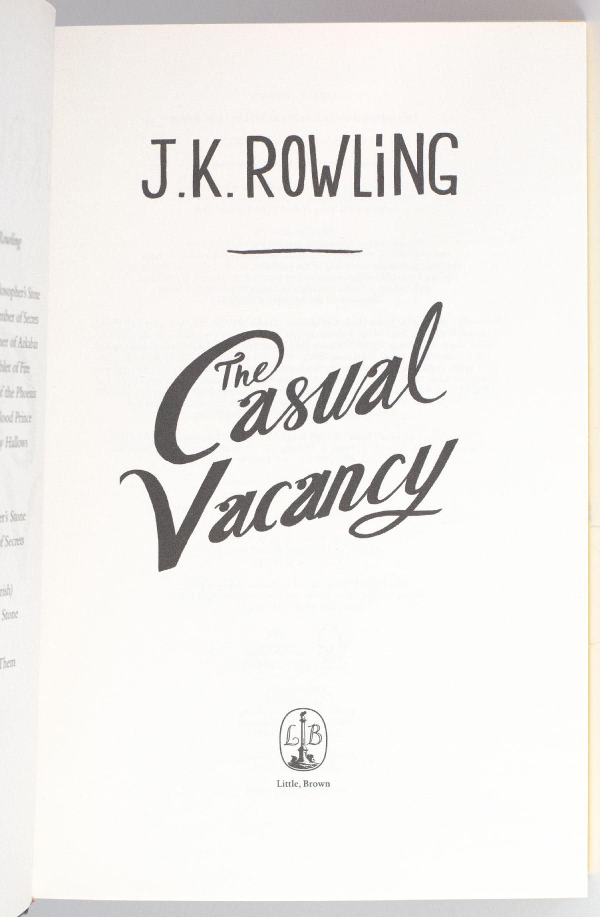 The Casual Vacancy.