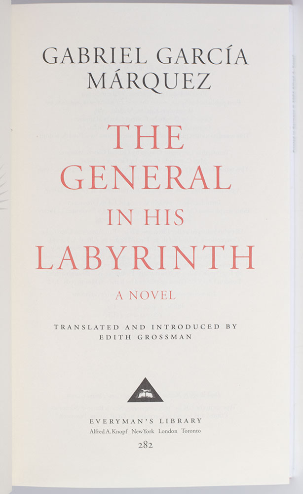 The General in His Labyrinth: A Novel.
