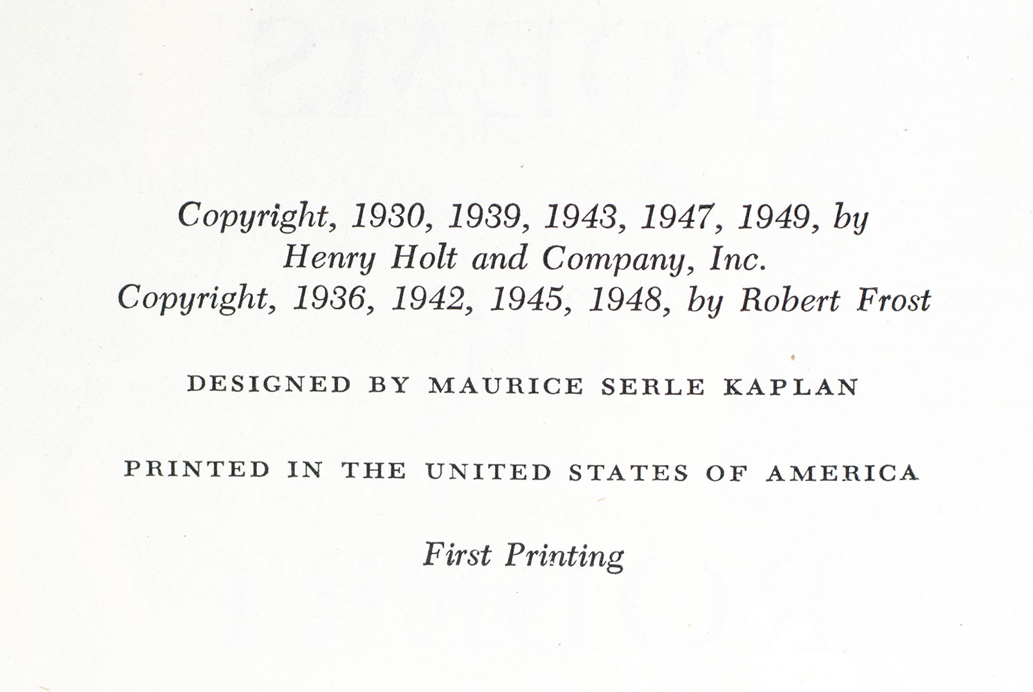Complete Poems of Robert Frost 1949.