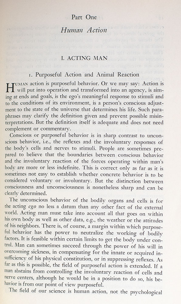 Human Action: A Treatise on Economics.