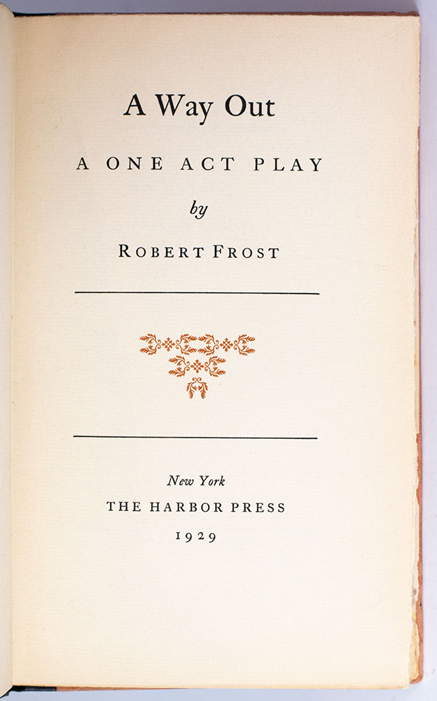 A Way Out: A One Act Play.