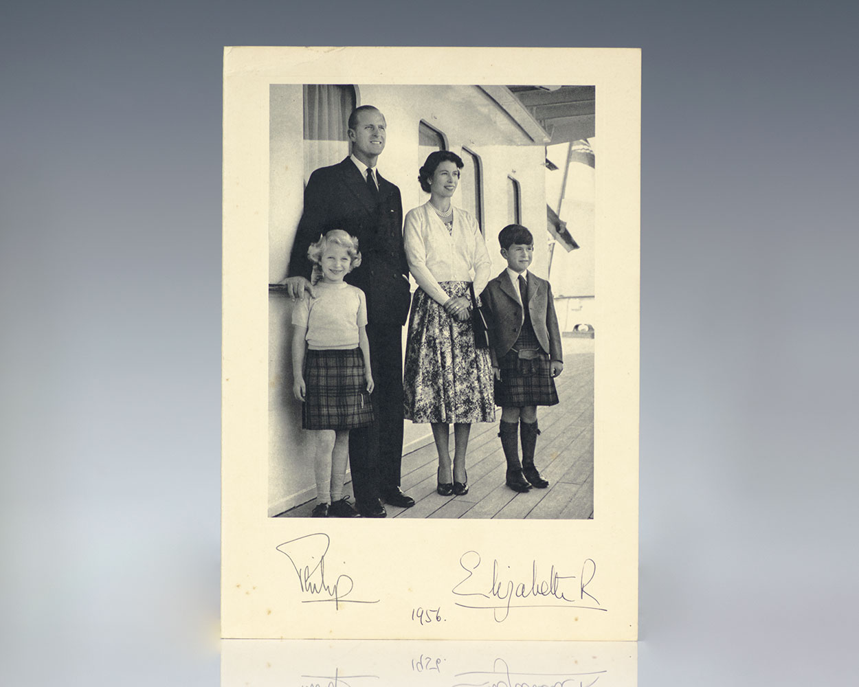 Queen Elizabeth and Prince Philip Signed Royal Family Christmas Card Collection.