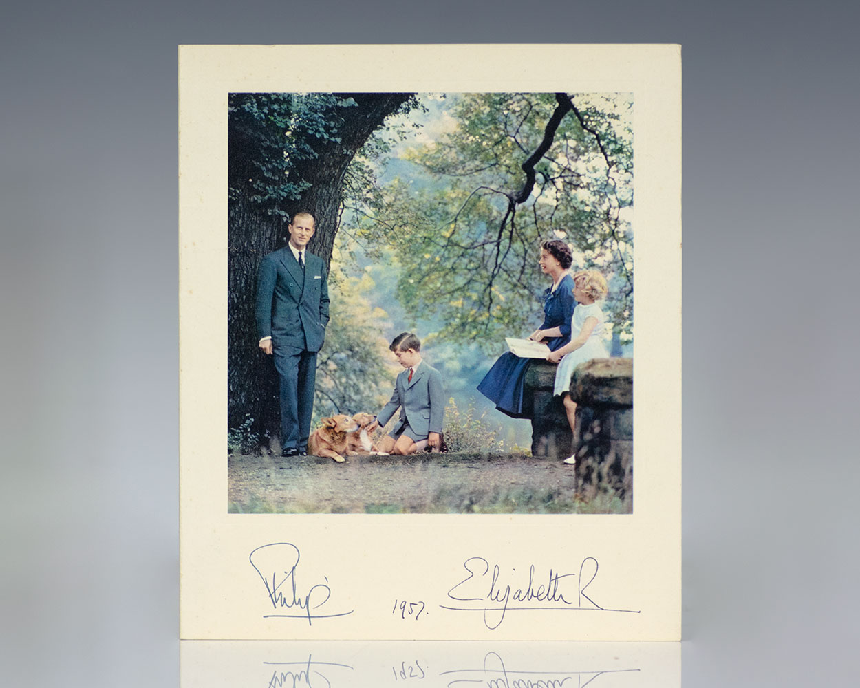 Queen Elizabeth and Prince Philip Signed Royal Family Christmas Card Collection.
