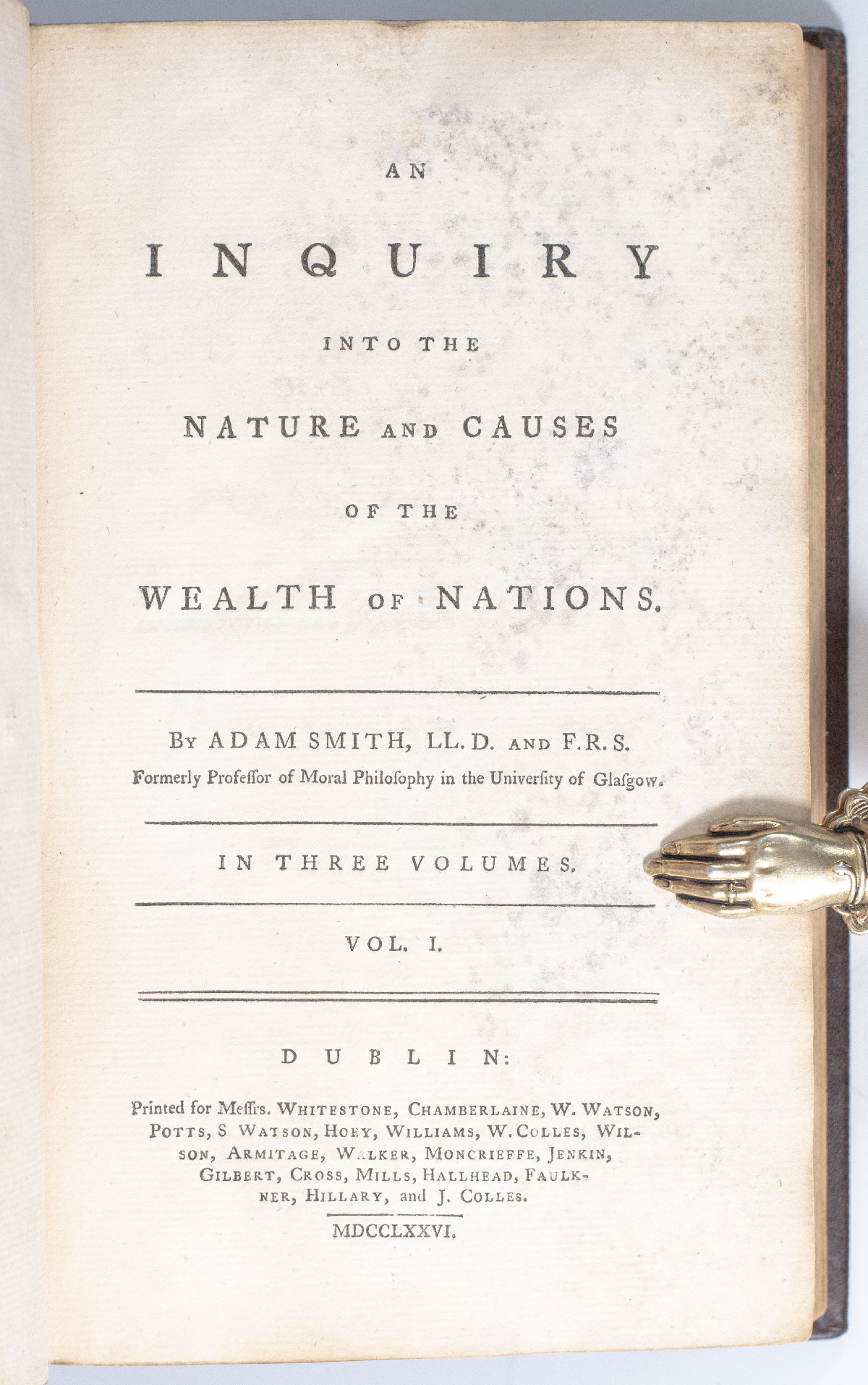 An Inquiry into the Nature and Causes of the Wealth of Nations.
