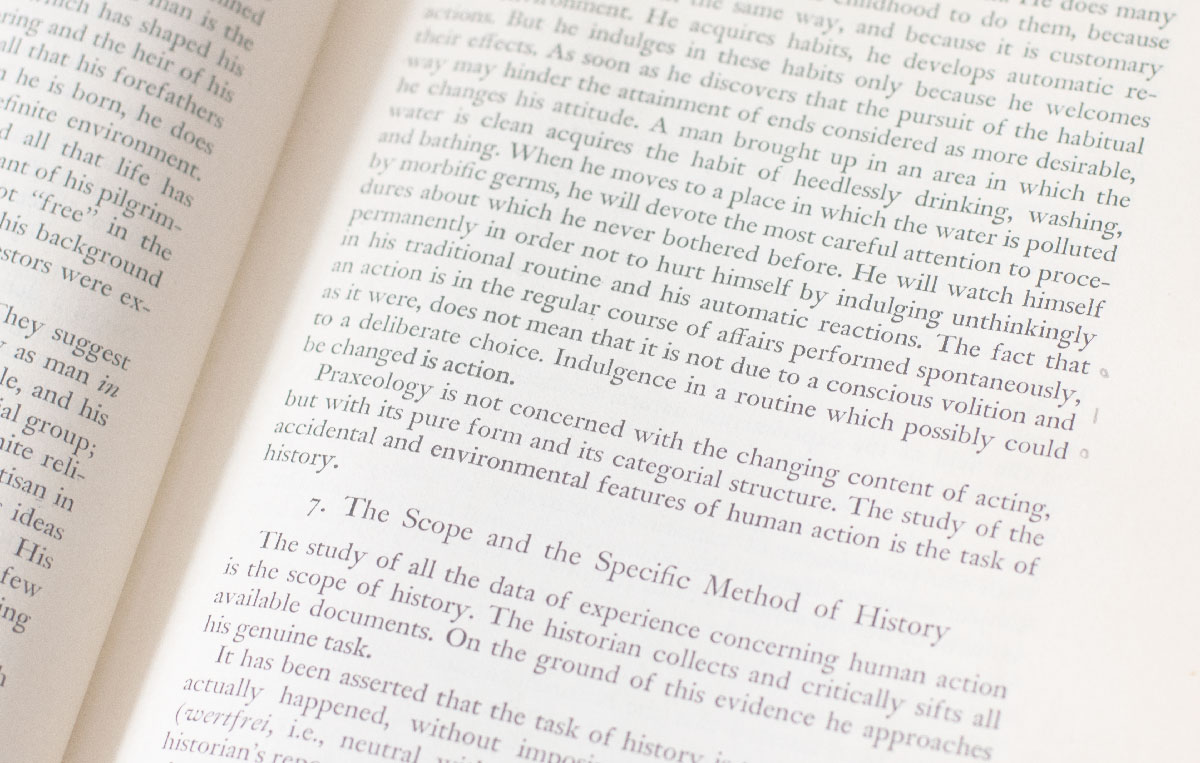 Human Action: A Treatise on Economics.