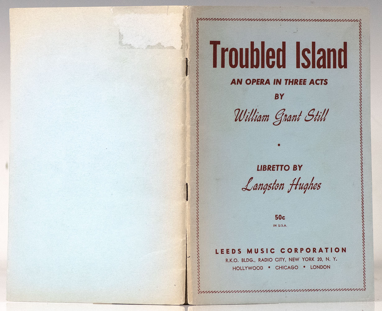 Troubled Island. An Opera in Three Acts.