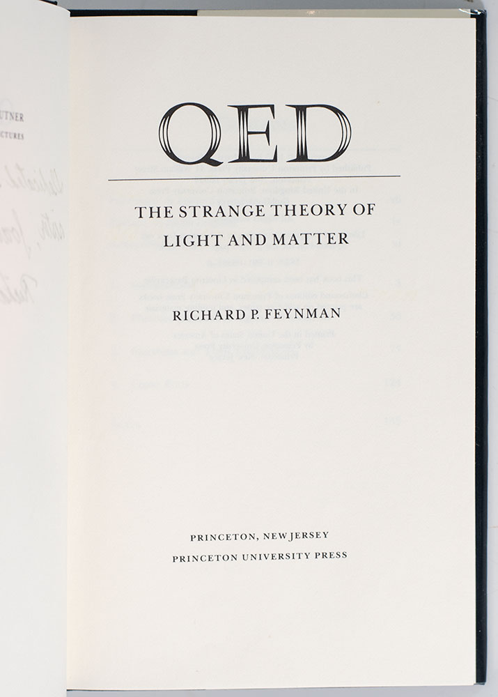 QED: The Strange Theory of Light and Matter.
