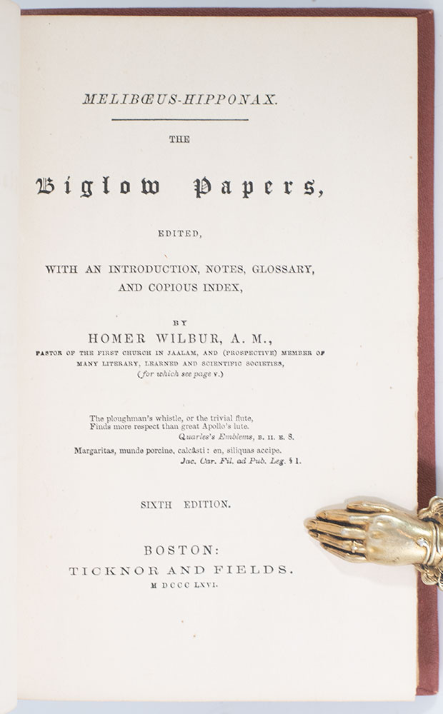 Meliboeus-Hipponax: The Biglow Papers.