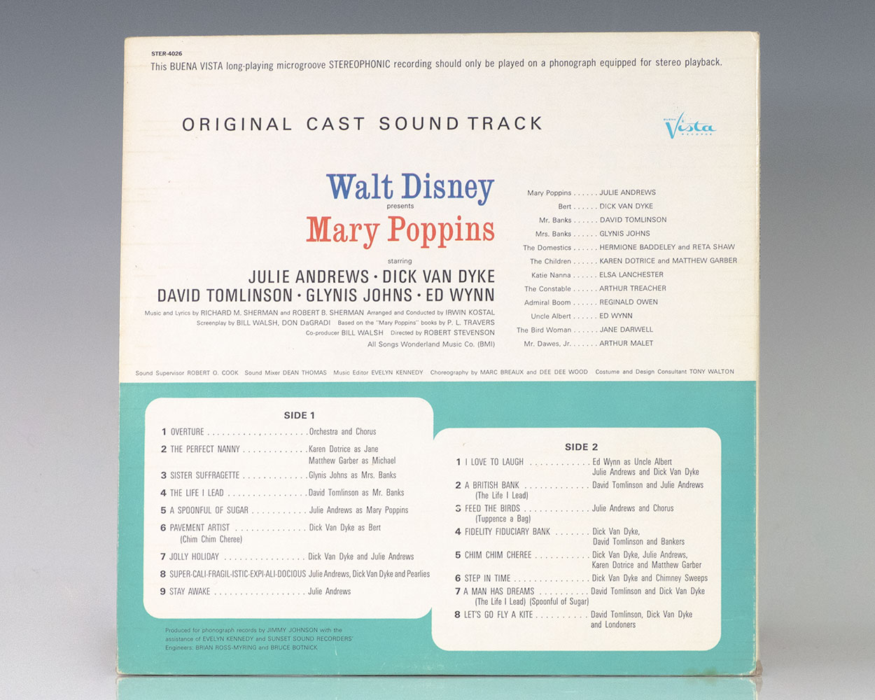Walt Disney's Mary Poppins Original Cast Soundtrack Signed LP.