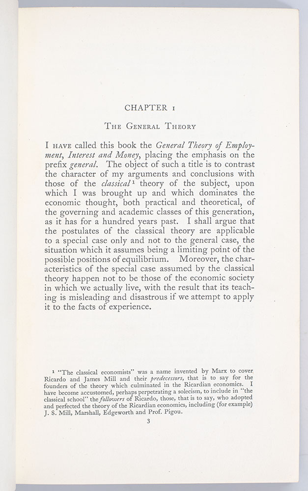 The General Theory of Employment, Interest and Money.