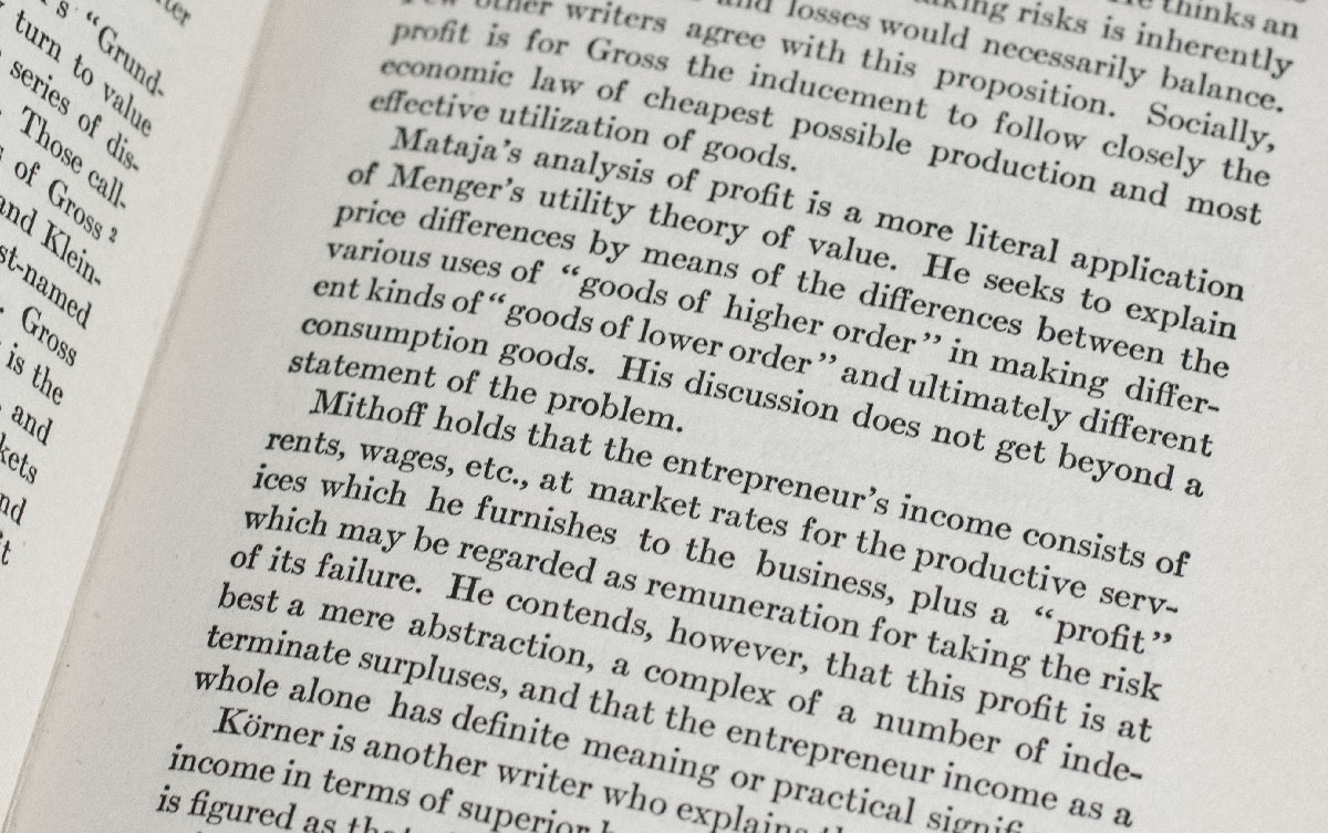 Risk, Uncertainty, and Profit.