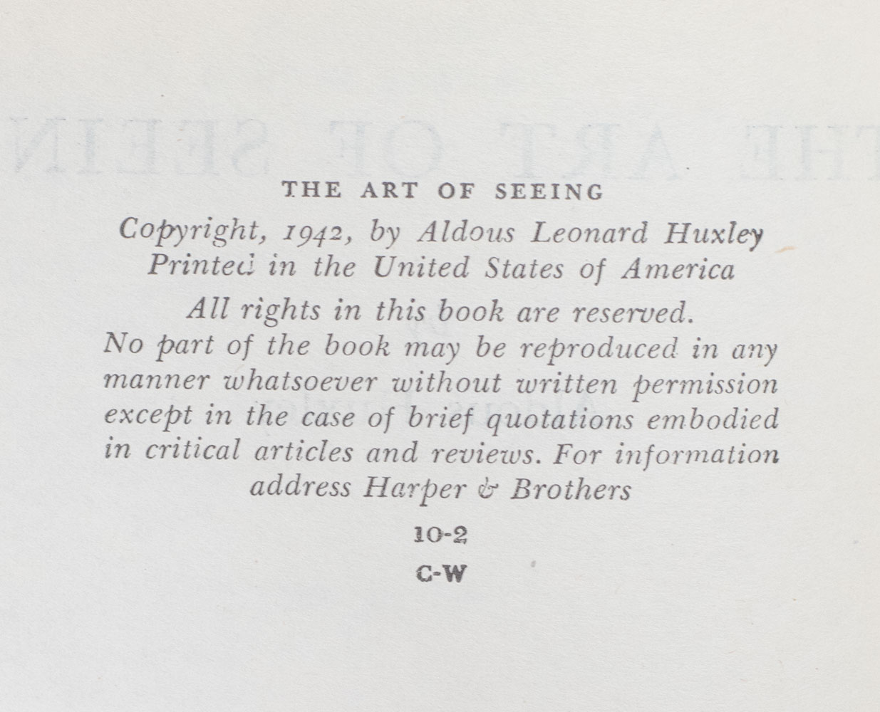 The Art of Seeing.