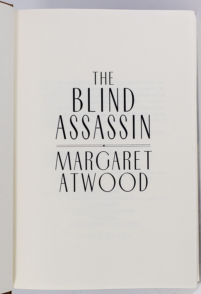 The Blind Assassin.