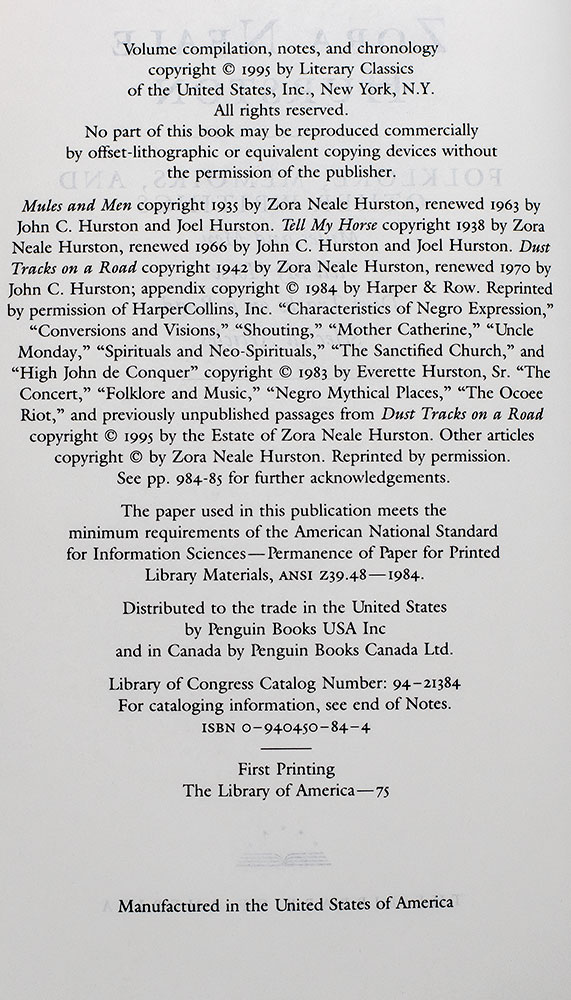 Novels & Stories: Folklore, Memoirs, & Other Writings.