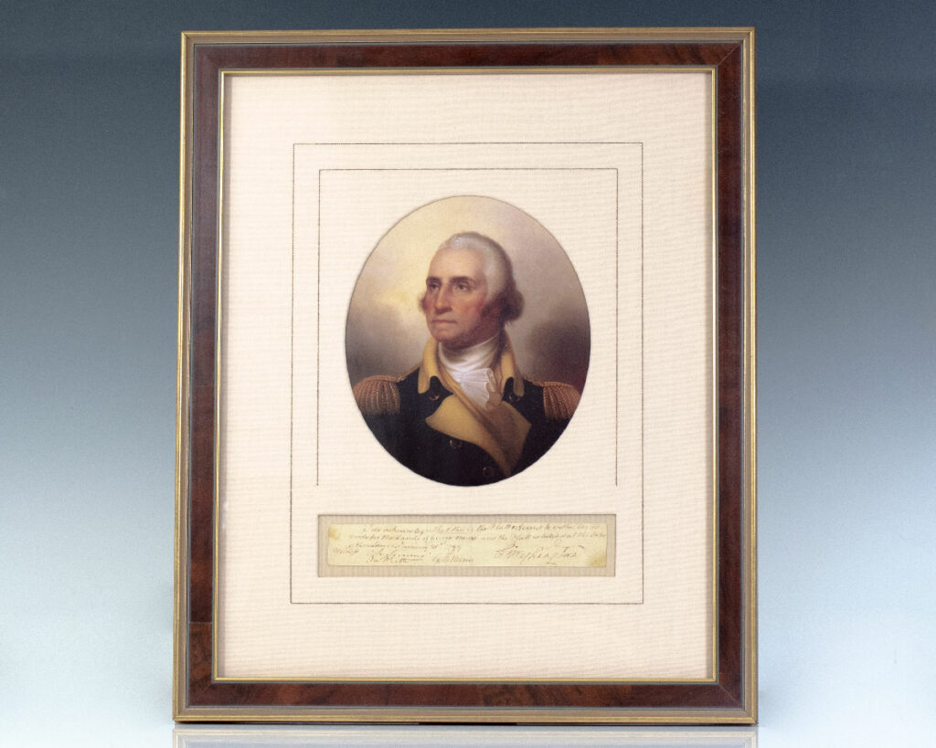 George Washington Signed Partial Document.