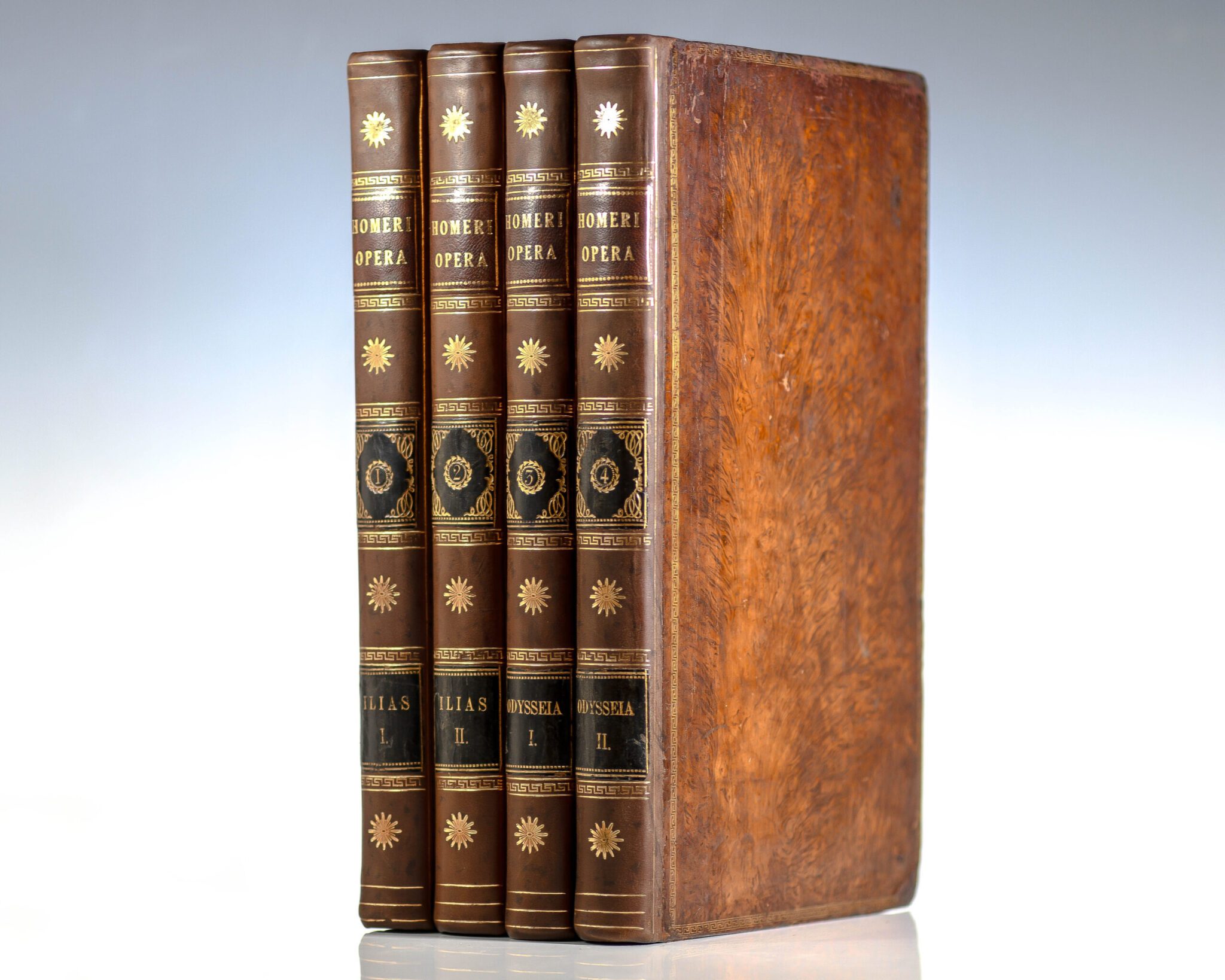 First Foulis edition of Homer, four folio volumes in tree calf