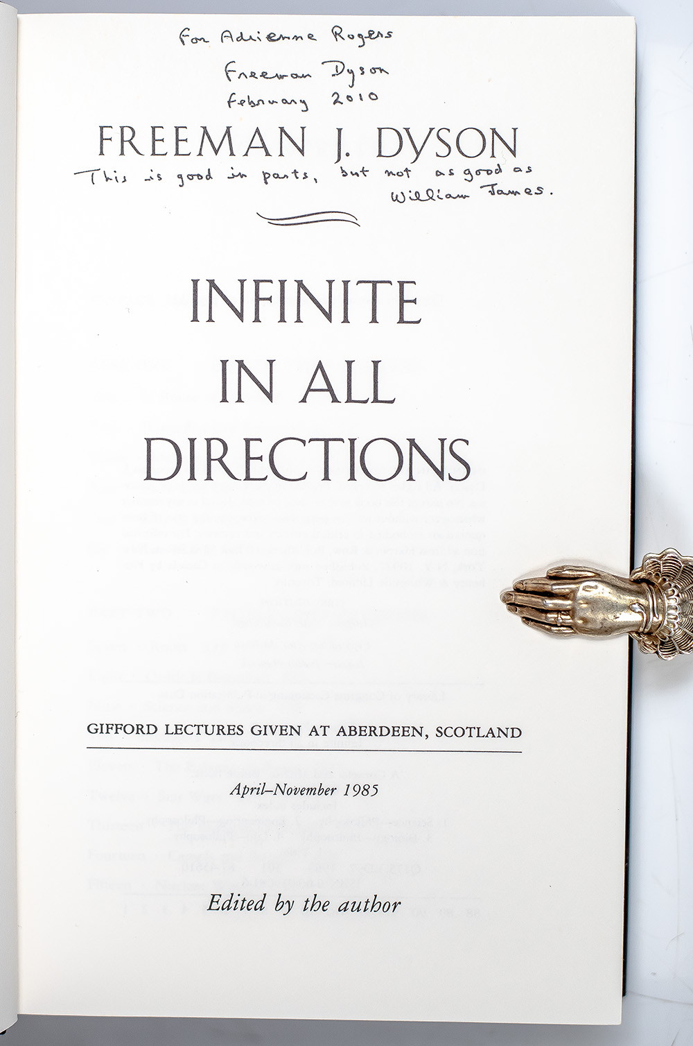 Infinite in All Directions: Gifford Lectures Given at Aberdeen, Scotland April--November 1985.