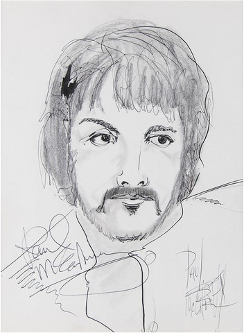 John Lennon and Paul McCartney Signed P.B. Socci Sketches. - Image 2