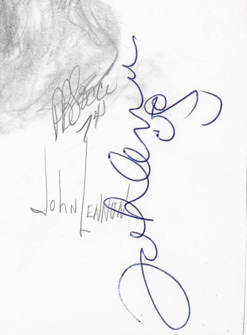 John Lennon and Paul McCartney Signed P.B. Socci Sketches.