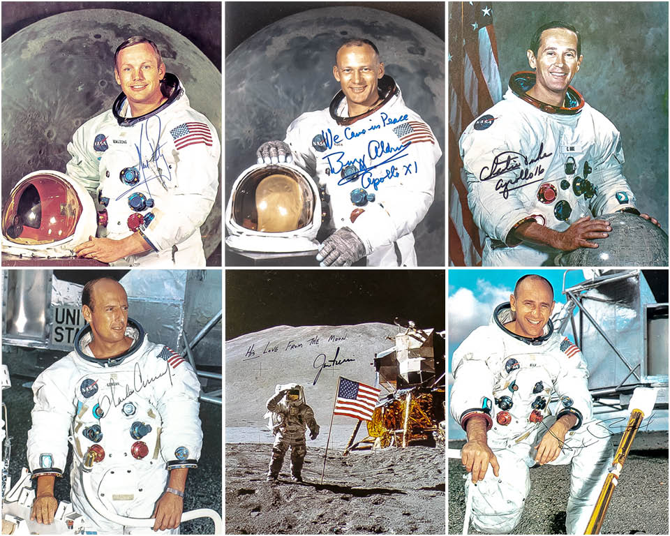 Apollo Moonwalkers Complete Collection of Signed Photographs.