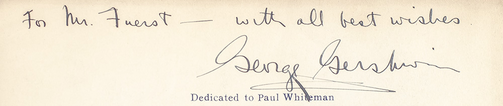 George Gershwin Signed Rhapsody in Blue Piano Score.