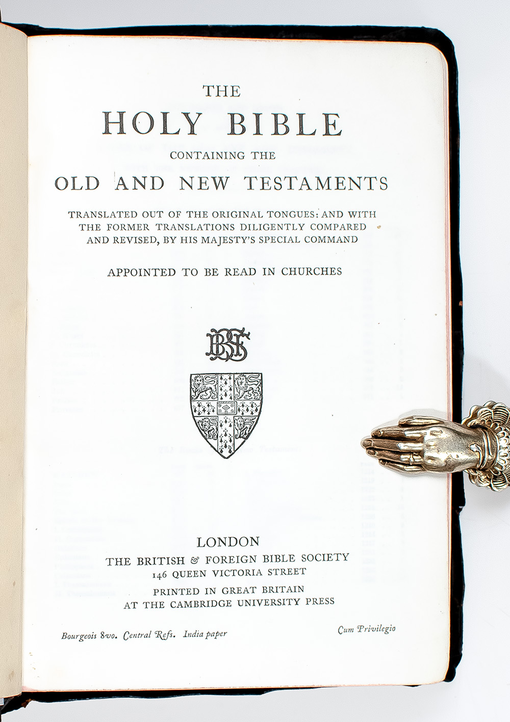 The Holy Bible Containing the Old and New Testaments: Translated Out of the Former Tongues; And With the Former Translations Diligently Compared and Revised, By His Majesty's Special Command.