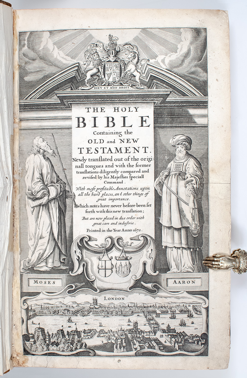 The Holy Bible Containing the Old and New Testament. Newly Translated out of the original tongues and with the former translations diligently compared and revised by his Majesties special Command.