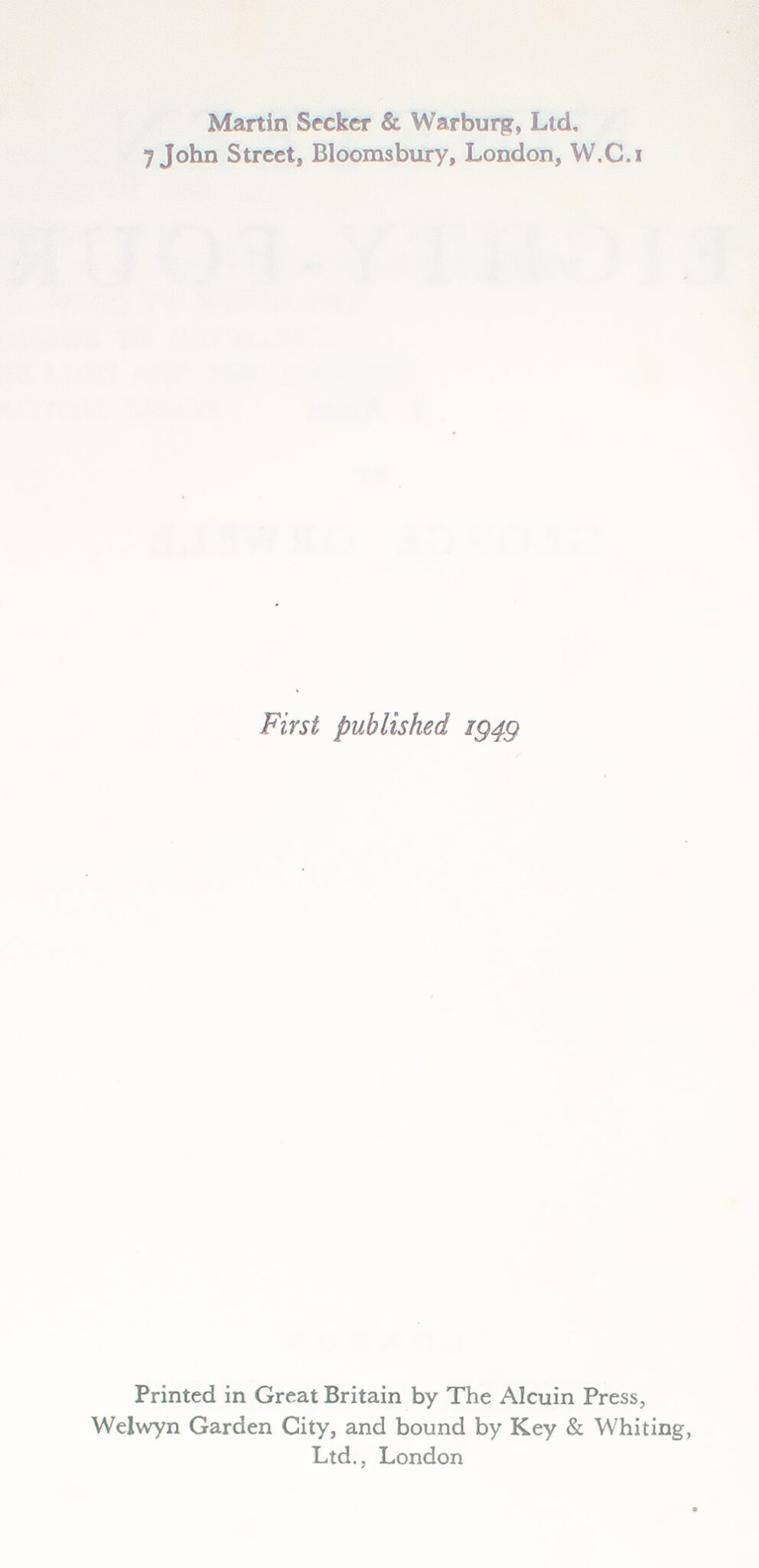 Nineteen Eighty-Four.