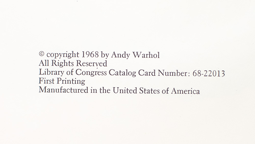 a: A novel by Andy Warhol.