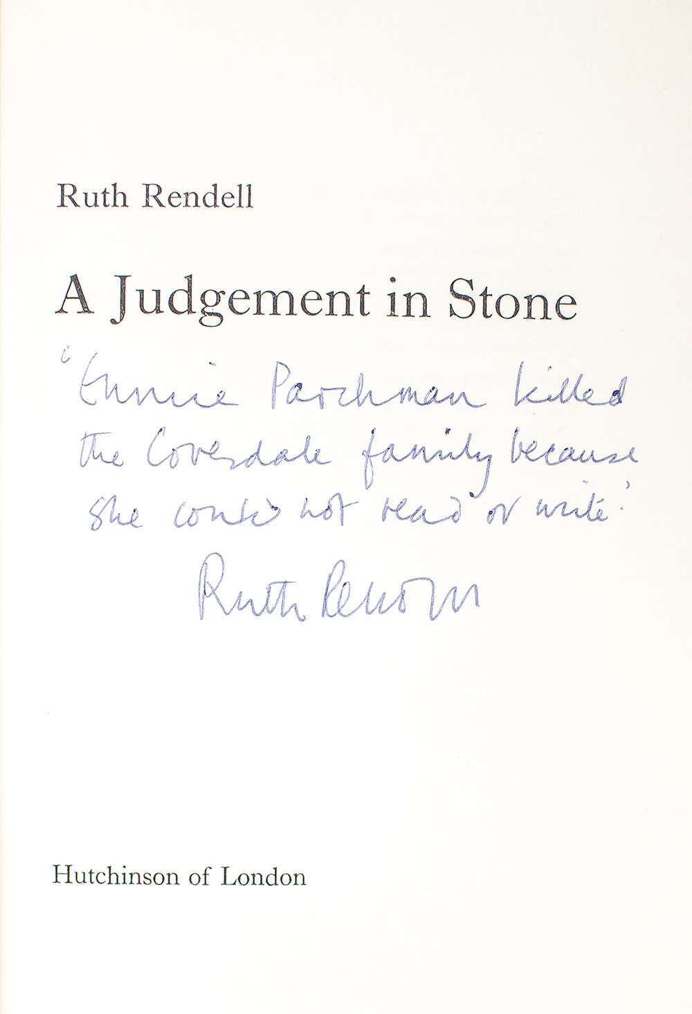A Judgement in Stone.