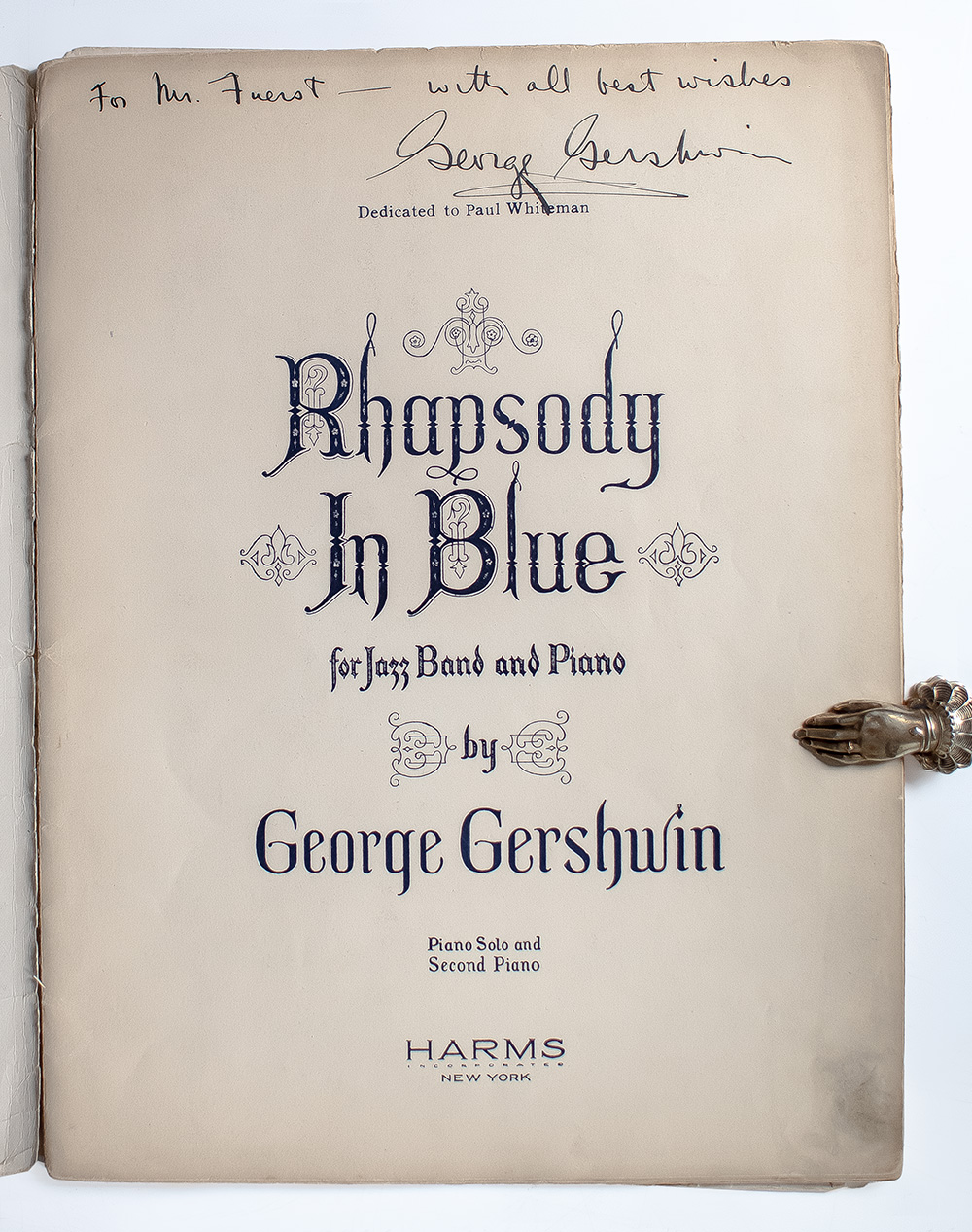 George Gershwin Signed Rhapsody in Blue Piano Score.