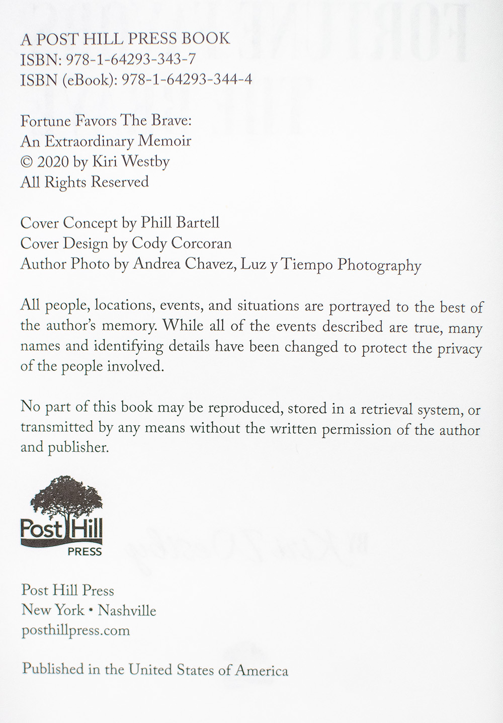 Fortune Favors the Brave: An Extraordinary Memoir.