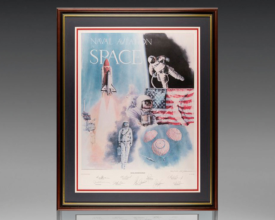 Naval Aviation in Space Signed Print.