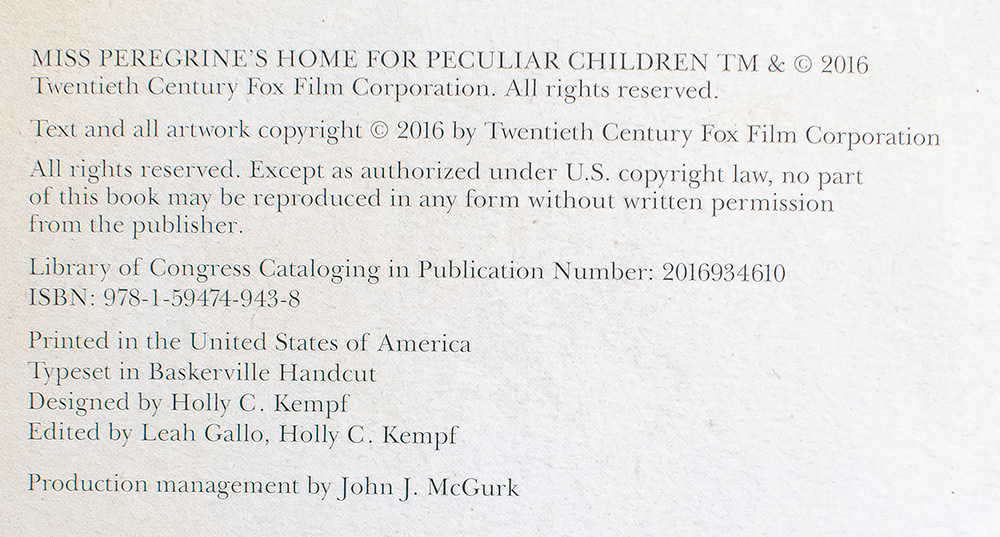 The Art Of Miss Peregrine's Home For Peculiar Children: A Tim Burton Film.