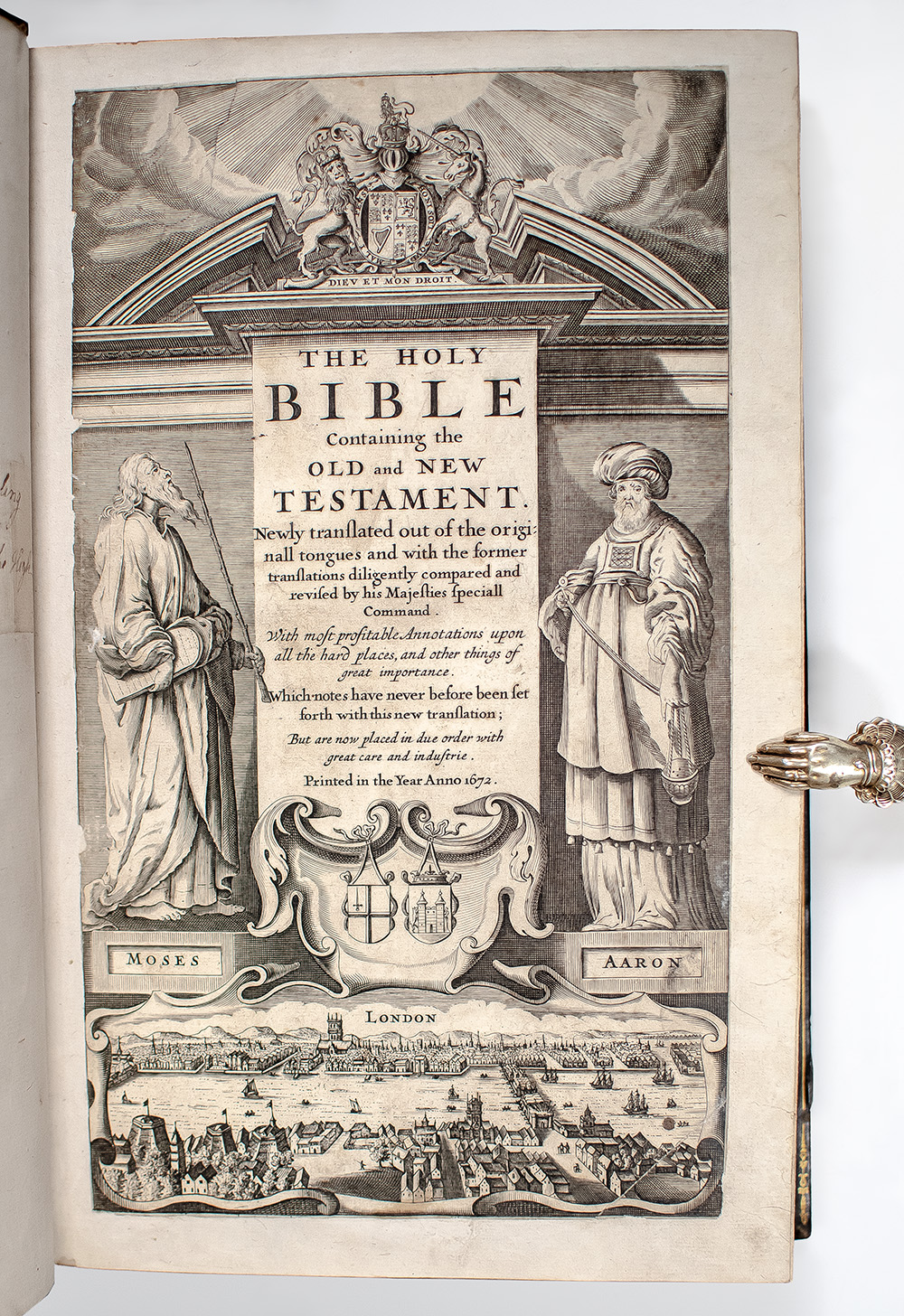 The Holy Bible Containing the Old and New Testament. Newly translated out of the originall tongues and with the former translations diligently compared and revised by his Majesties speciall Command.