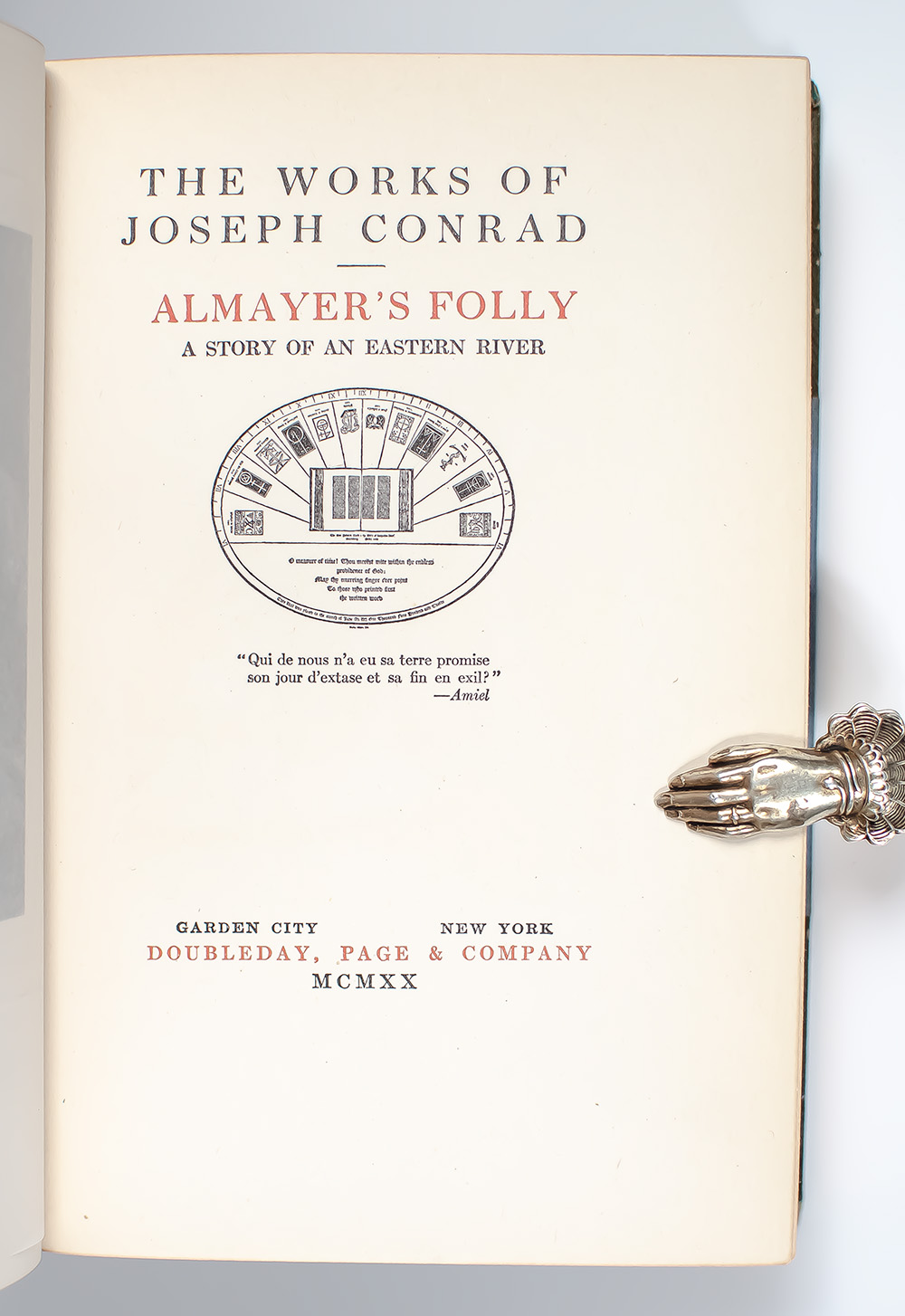 The Works of Joseph Conrad: Almayer's Folly, An Outcast of the Islands, The Nigger of the 'Narcissus', Heart of Darkness, Lord Jim, Typhoon, Falk, Youth, Nostromo, The Secret Agent, The Mirror of the Sea, Under Western Eyes, Chance, Victory, The Shadow Line, The Arrow of Gold, The Rescue, The Rover, Suspense.