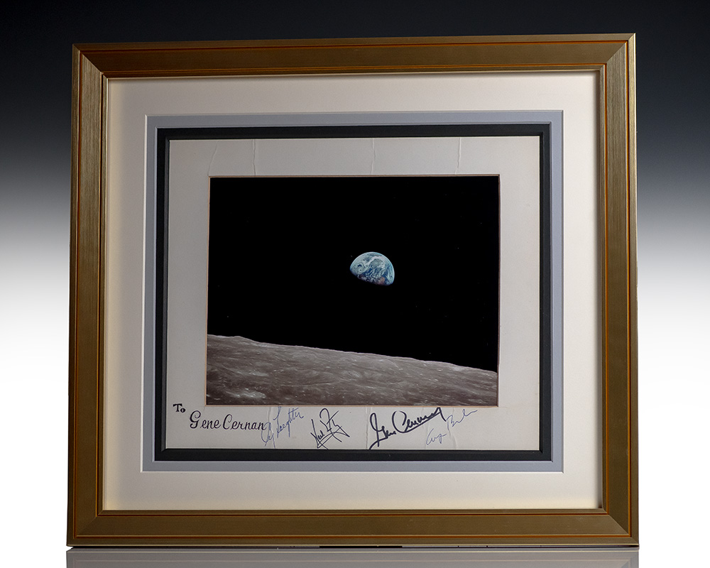 Neil Armstrong, Gene Cernan, George H.W. Bush, and Cy Laughter Signed Photograph.