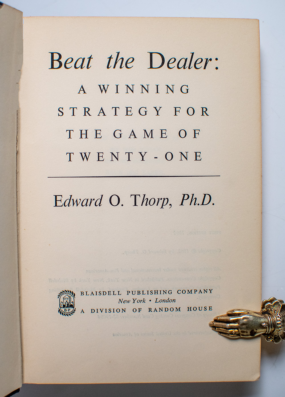 Beat the Dealer: A Winning Strategy for the Game of Twenty One.